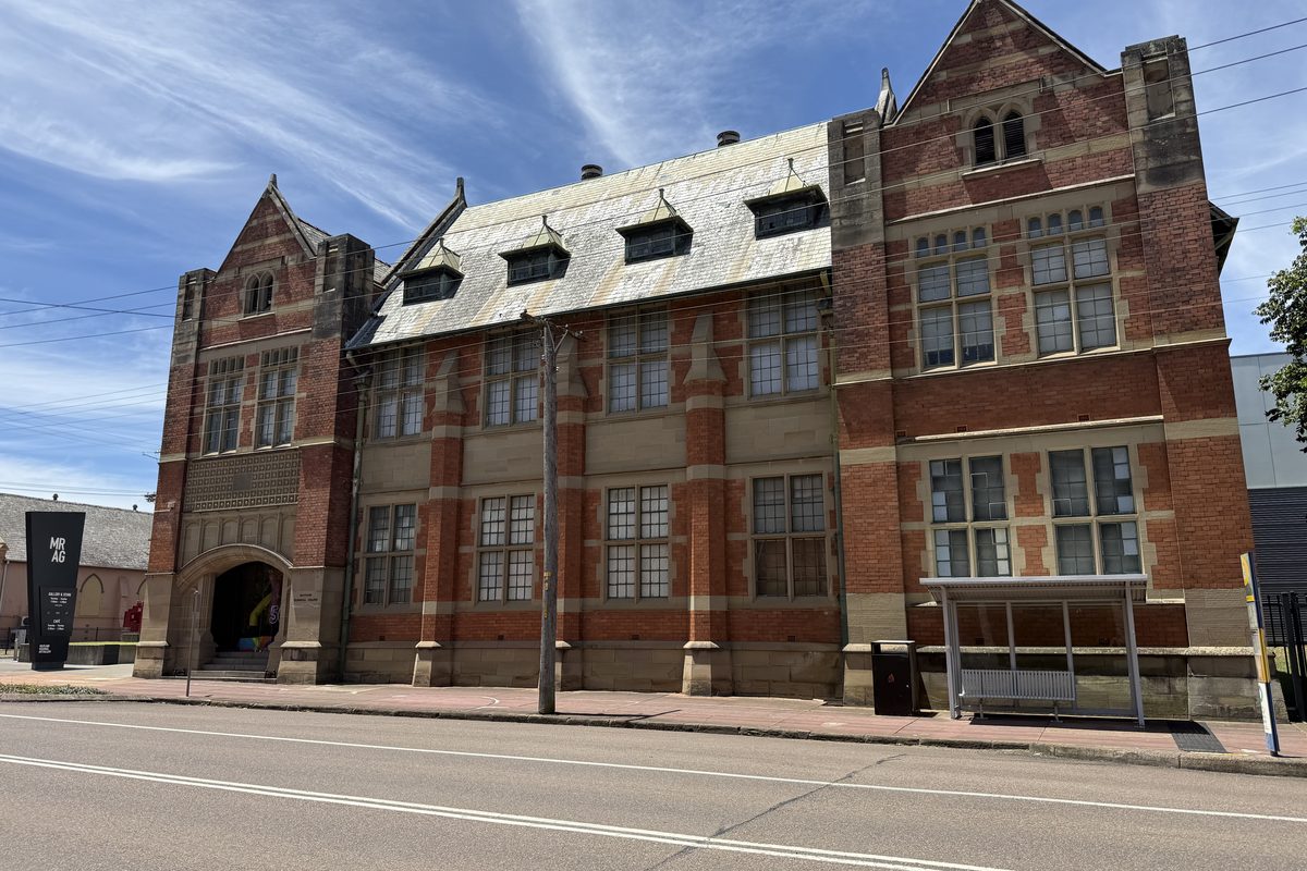 The red brick front of the Maitland Regional Art Gallery