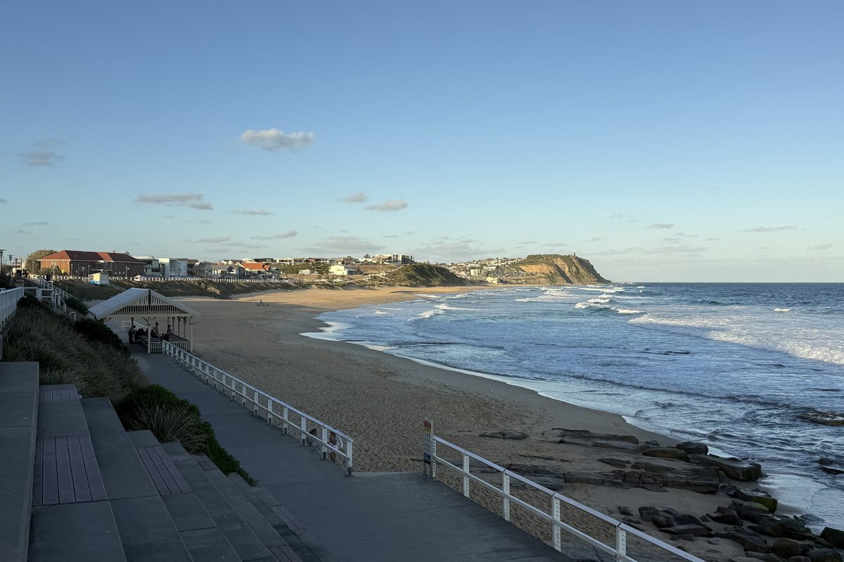Merewether Beach from the promenade above the ocean baths