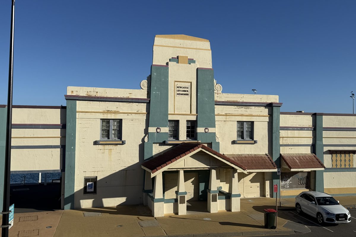 The art deco pavilion of the Newcastle Ocean Baths