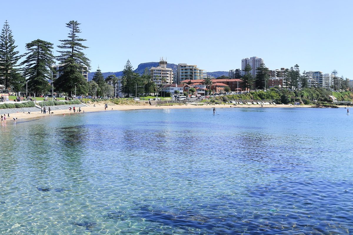 Cove Beach and the harbour foreshore at Wollongong